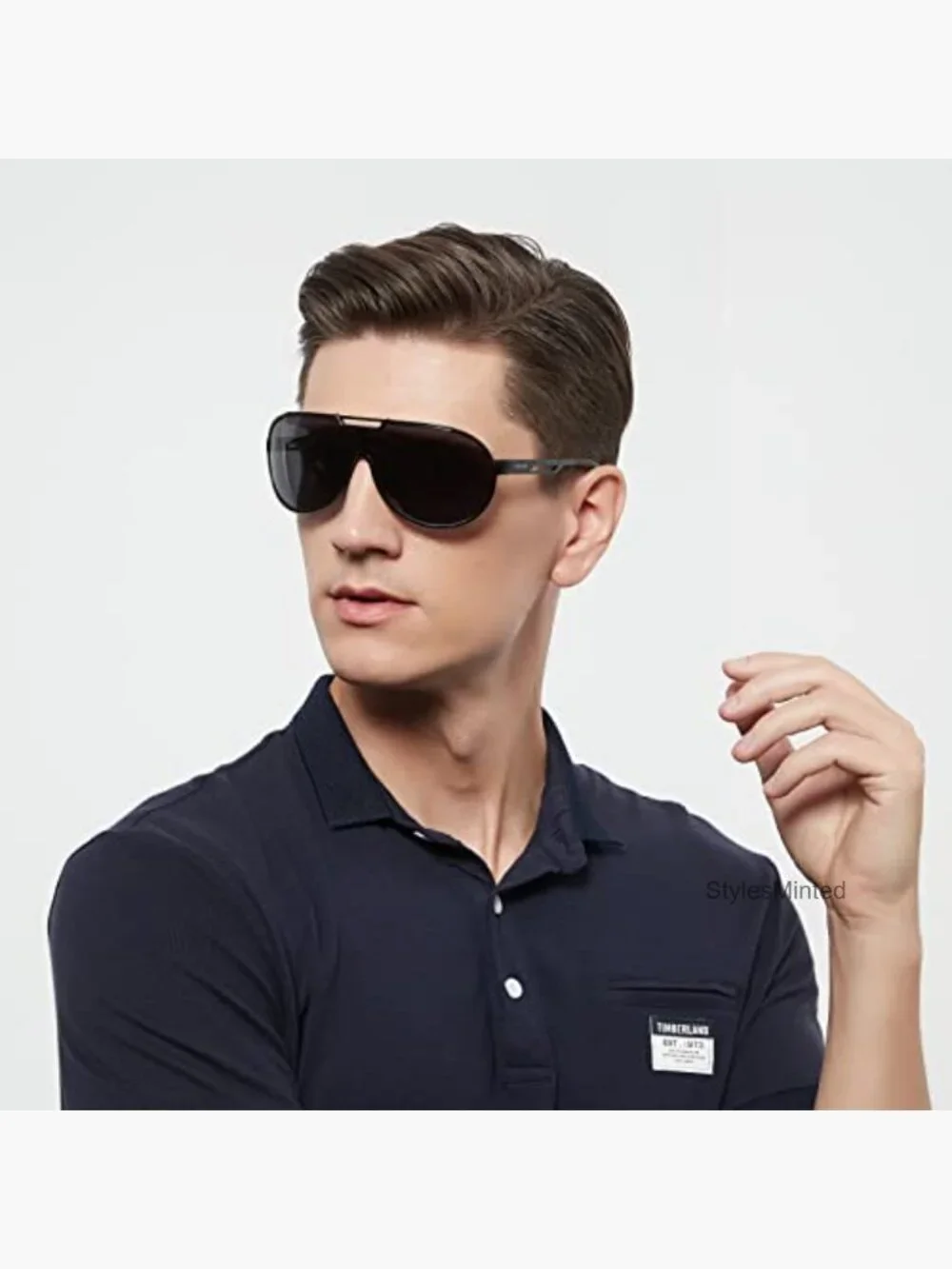 Retro Aviator Polarized Sunglasses UV400 Protection Lightweight Metal Frame